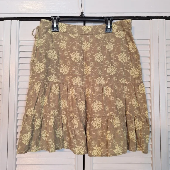 GAP Vintage Linen Floral Ruffle Skirt Sz 4 *D7 - Picture 5 of 5